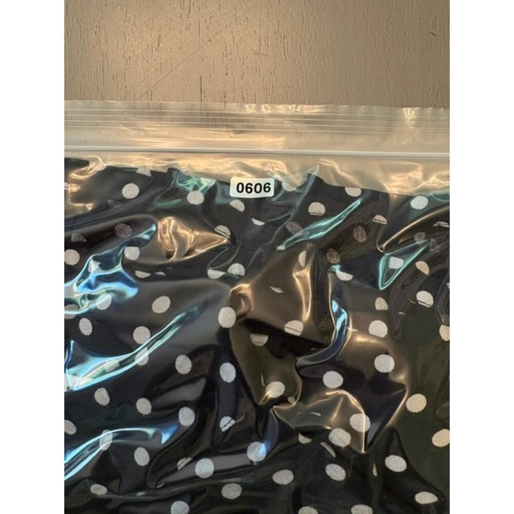 Orvis Polka Dot Midi Shirt Dress Size 6 Navy Blue Rayon Button Front Pockets - Picture 13 of 13